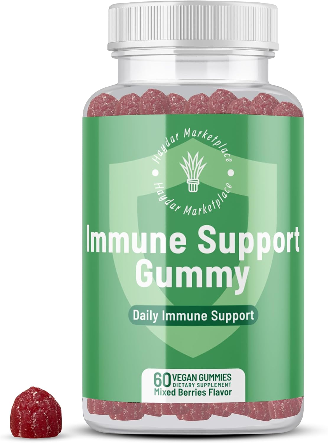 Immune Boosters for Adults - Gominolas Veganas de Defensas con Vitaminas C y D, Zinc, Magnesio, Probióticos - Suplemento Inmunológico con Saúco, Cúrcuma, Equinácea, 60 Unidades