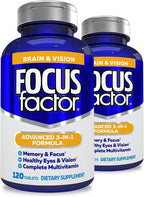 Focus Factor Complemento para Cerebro y Visión con Luteína y Zeaxantina, 120 Comprimidos