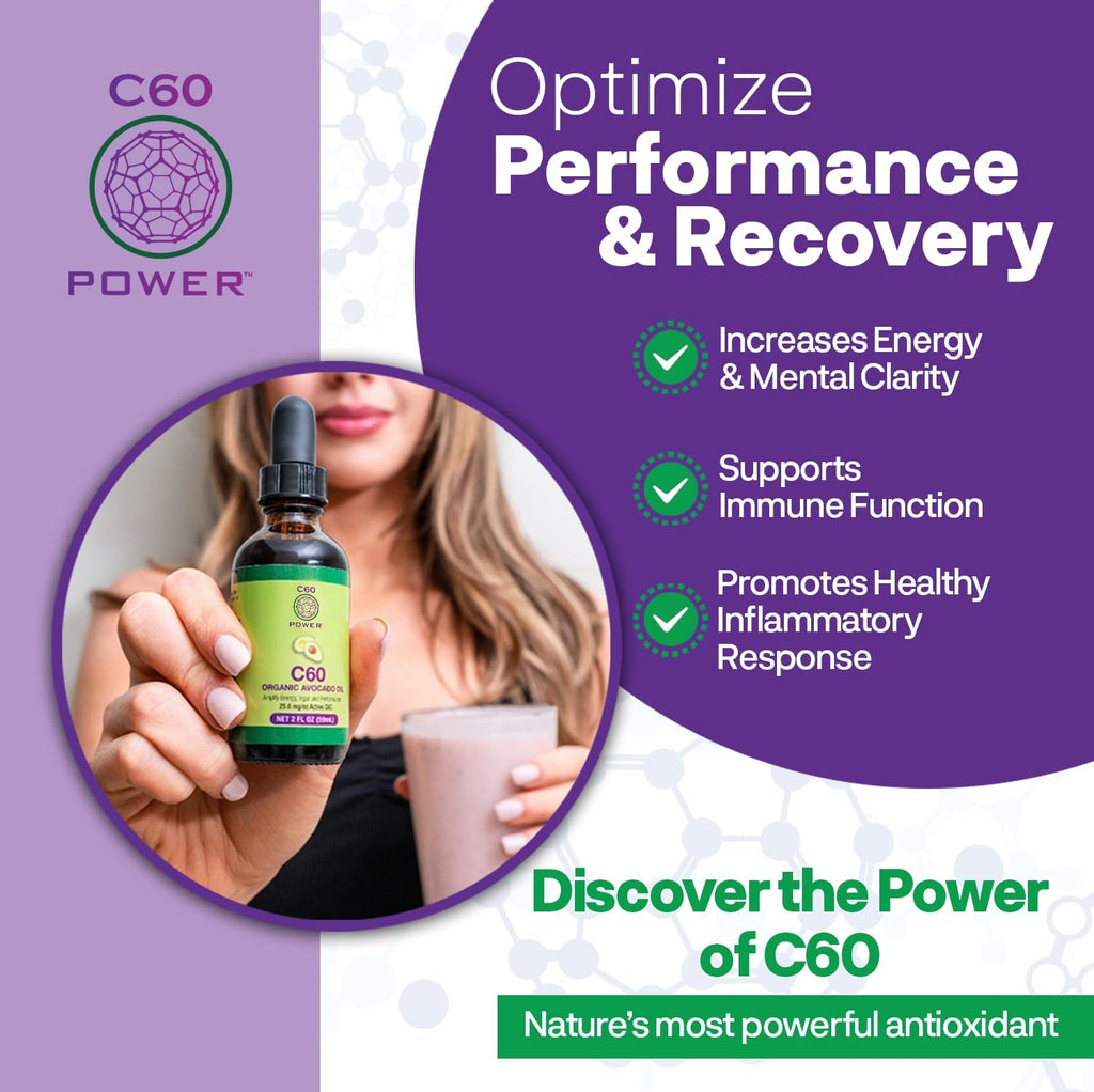 C60 Power con Aceite de Aguacate Orgánico - Fullerenos de Carbono 99,99% Puros - 236 ml