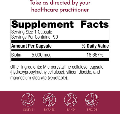 Bariatric Advantage Biotin 5,000 mcg - para – El mantenimiento de las membranas mucosas en condiciones normales. – Image 4