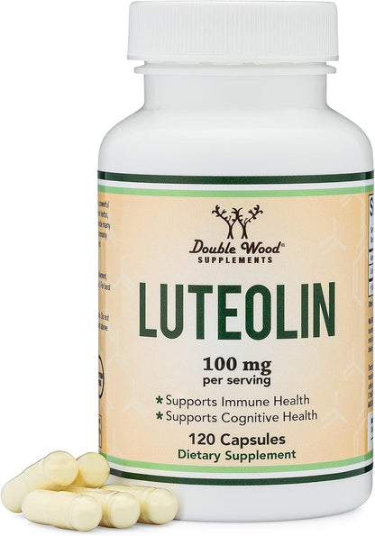 Double Wood Supplements Luteolina 100mg - 120 Cápsulas (60 Dosis) - Flavonoides Bioactivos Sin Gluten – Image 1