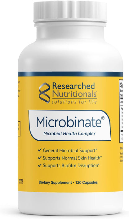 Researched Nutritionals Microbinate - – Extracto de hoja de olivo: Rico en oleuropeína, un compuesto con – Image 1