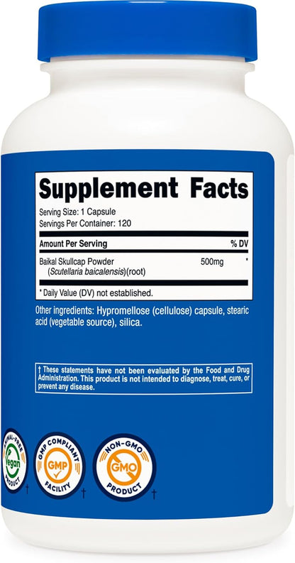 Nutricost Escutelaria Baicalensis 500mg, 120 Cápsulas Vegetales - No Transgénico, Sin Gluten – Image 5