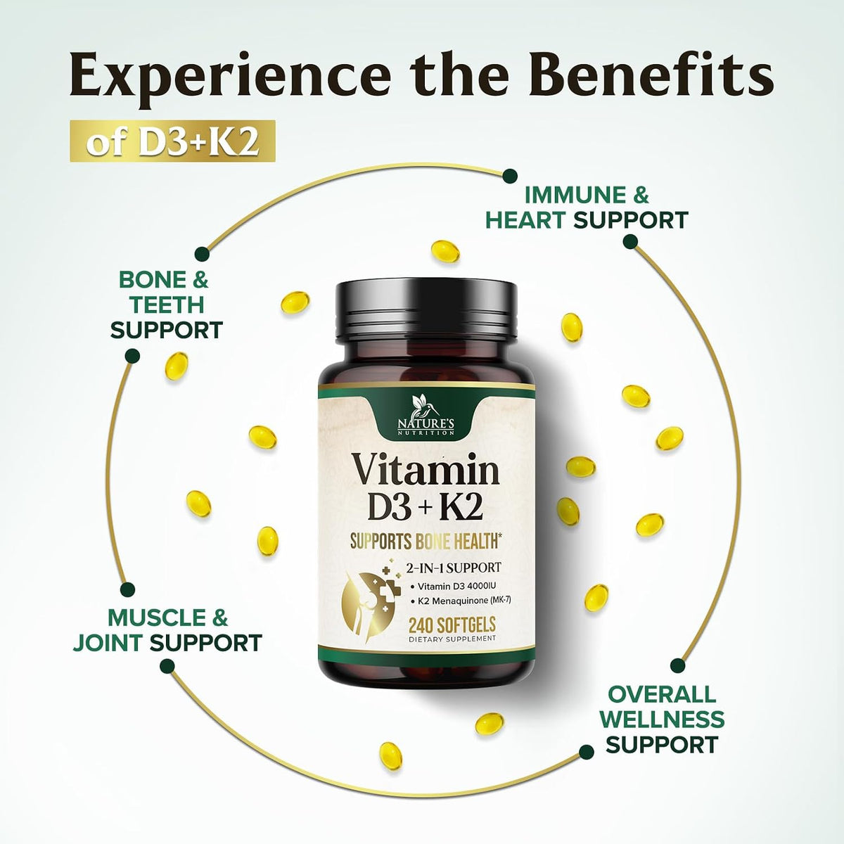 Vitamina D3 4000 UI + K2 (MK-7) 100 mcg - – Apoyar la salud cardiovascular : la vitamina K2 ayuda a prevenir la – Image 5
