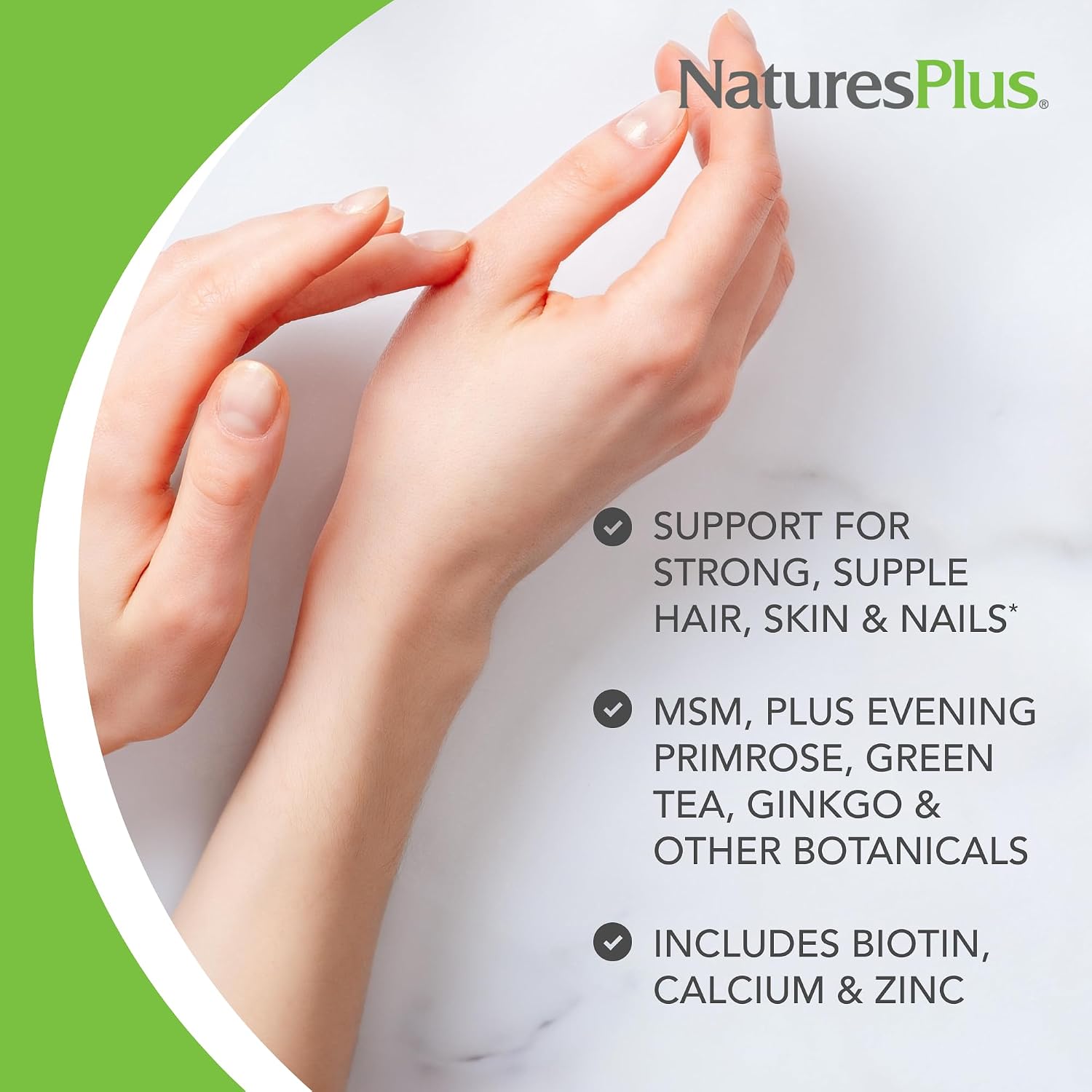Natures Plus Hair, Skin & Nails - 60 Comprimidos Veganos