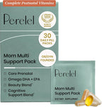Perelel Mom Multi Support Pack - Vitaminas Postnatales con Omega 3 DHA, Hierro, Colágeno y Vitamina B12 - 30 Paquetes Diarios