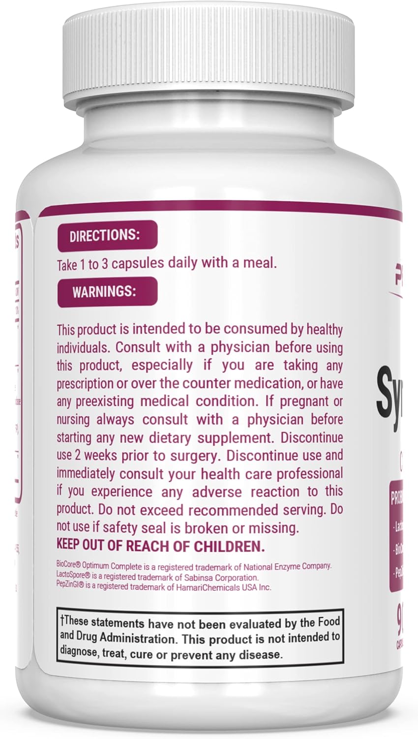 PEScience Symbiont-GI Cápsulas para la Salud Digestiva con Probiótico y Enzimas, 90 Cápsulas