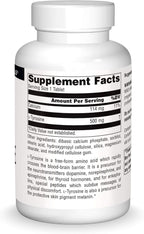 Source Naturals L-Tirosina - Complemento alimenticio de aminoácido libre - 100 comprimidos