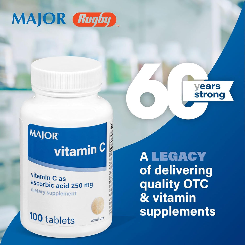 MAJOR Vitamina C 250 mg - 100 Comprimidos - Suplemento Alimenticio