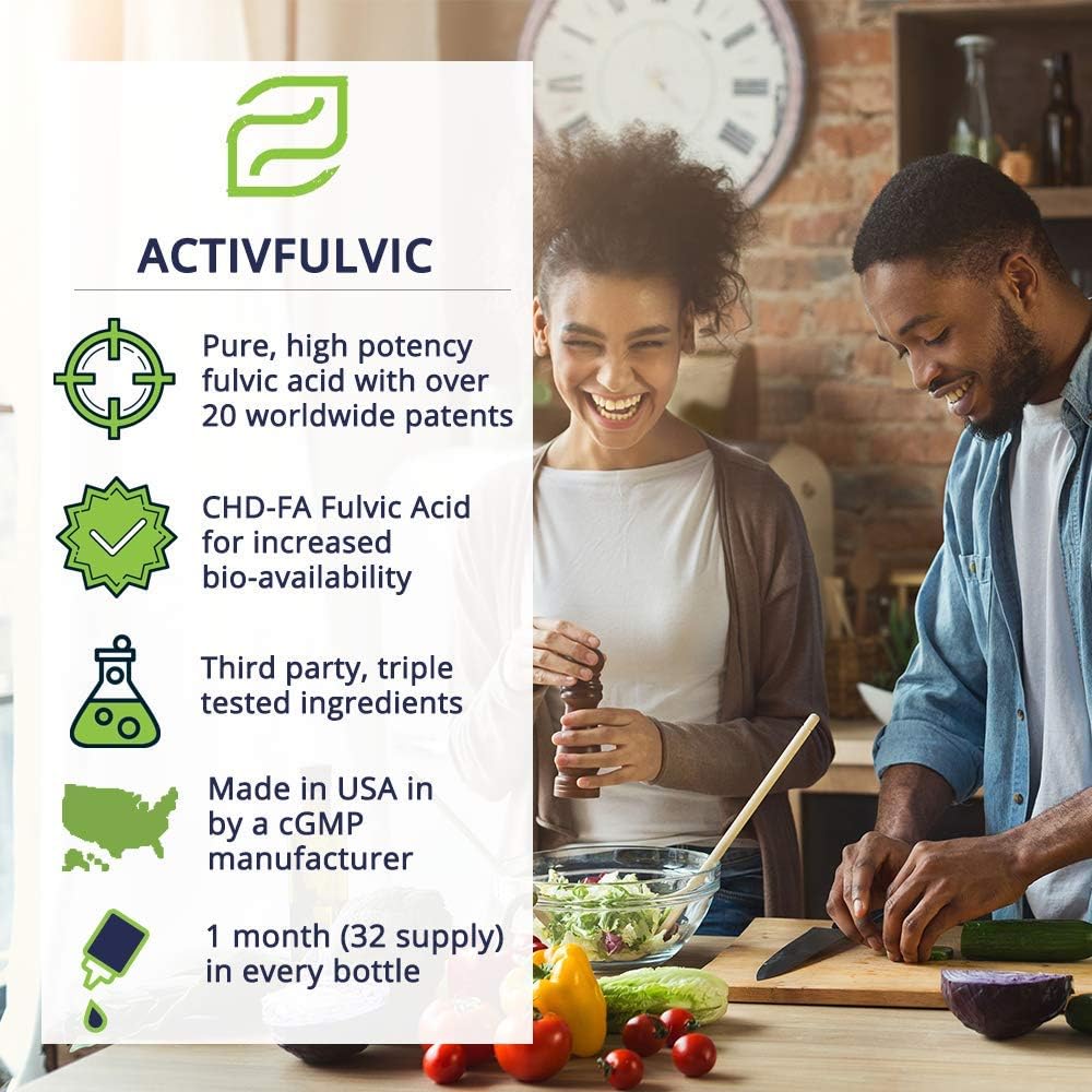 ActivFulvic – Suplemento Líquido de Ácido Fúlvico | 32 Días | Salud Digestiva y Absorción de Nutrientes