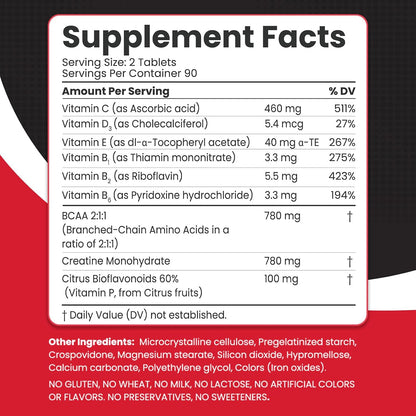 Multivitamínico con Creatina y BCAA para – Bioflavonoides (Vitamina P): Potencian la acción de la vitamina C y – Image 10