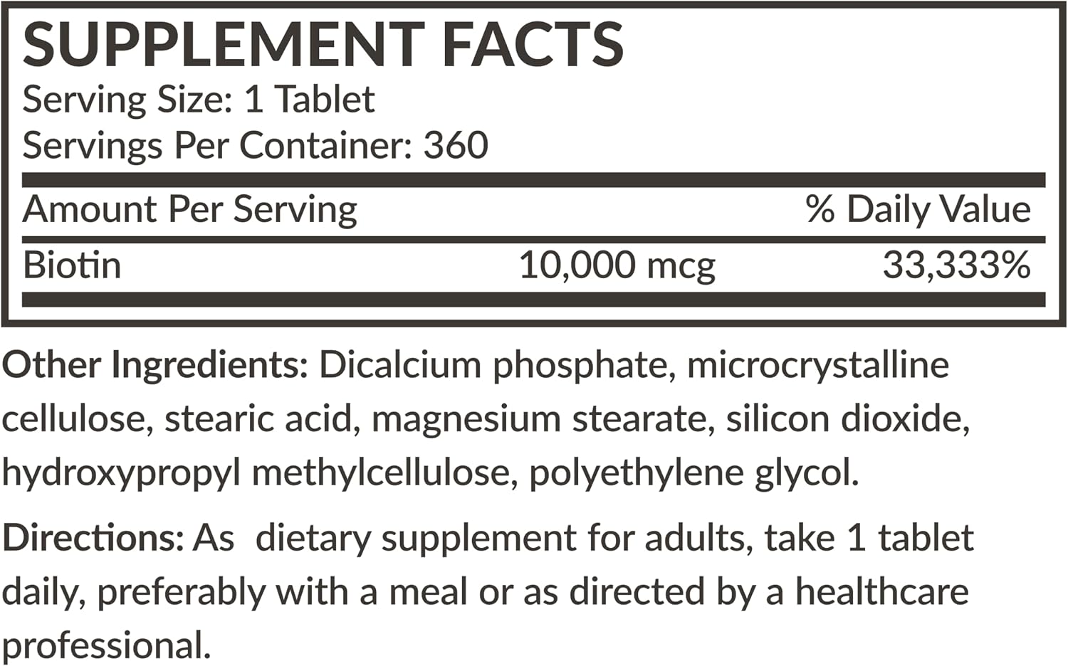 Futurebiotics Biotina 10.000 mcg – 360 Comprimidos Veganos