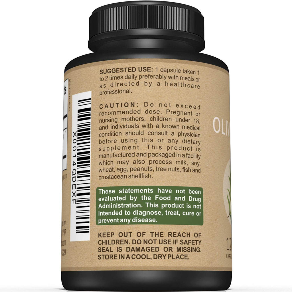 Extracto de Hoja de Olivo Premium – Estandarizado al 20% de Oleuropeína – 750mg por Cápsula – 120 Cápsulas