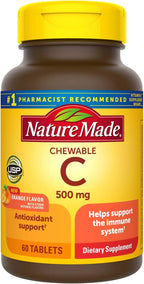 Nature Made Vitamin C 500 mg Chewable Tablets Citrus Flavor - 60 Count (Pack of 3)