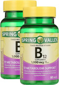 Vitamina B12 1000 mcg Liberación Prolongada – 60 Comprimidos para Mujeres y Hombres – Apoyo Energético y Metabólico – Sin Gluten (Paquete de 2)
