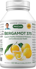 ANDREW LESSMAN Bergamot 375mg - 60 Cápsulas - Extracto Estandarizado de Alta Potencia. Sin Aditivos. Cápsulas Pequeñas y Fáciles de Tragar
