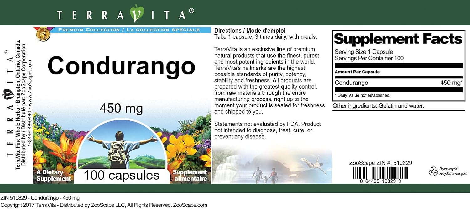 Condurango - 450 mg (100 Cápsulas) - Terravita