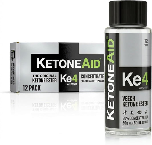 KetoneAid Ke4 Éster de Cetonas Concentrado | Sin Sales, Sin Azúcar, Sin Cafeína | D-BHB Exógeno | 12 Porciones