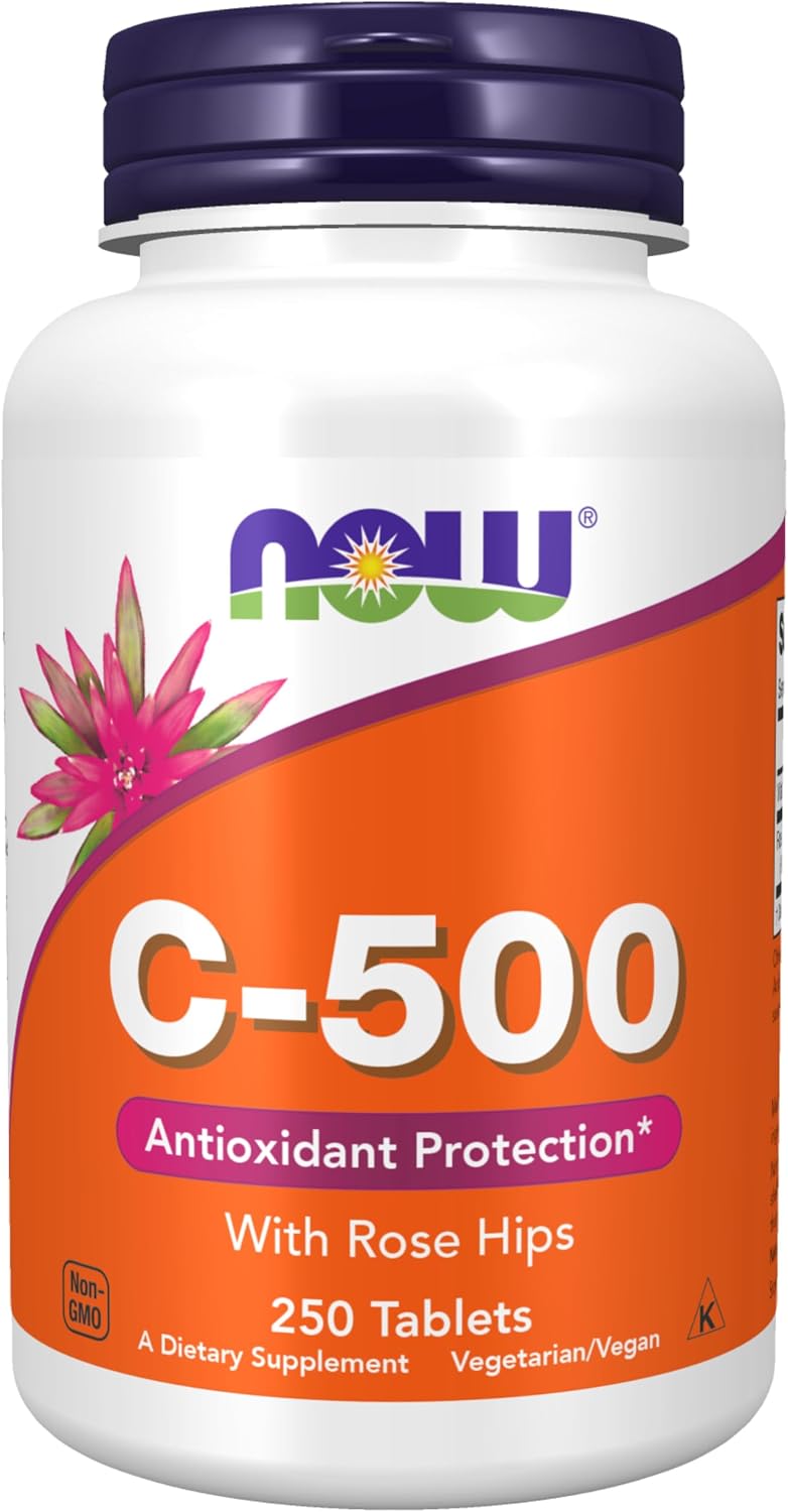 NOW Foods Vitamina C-500 con Escaramujo, 250 Comprimidos