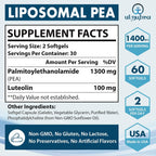Ulmubra Palmitoiletanolamida Liposomal 1300 mg + Luteolina 100 mg, 120 Cápsulas Blandas