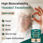 Vitamina E Tocotrienoles Liposomales 1000mg - Suplemento de Delta y Gamma Tocotrienol para Huesos y Antioxidante, 120 Cápsulas