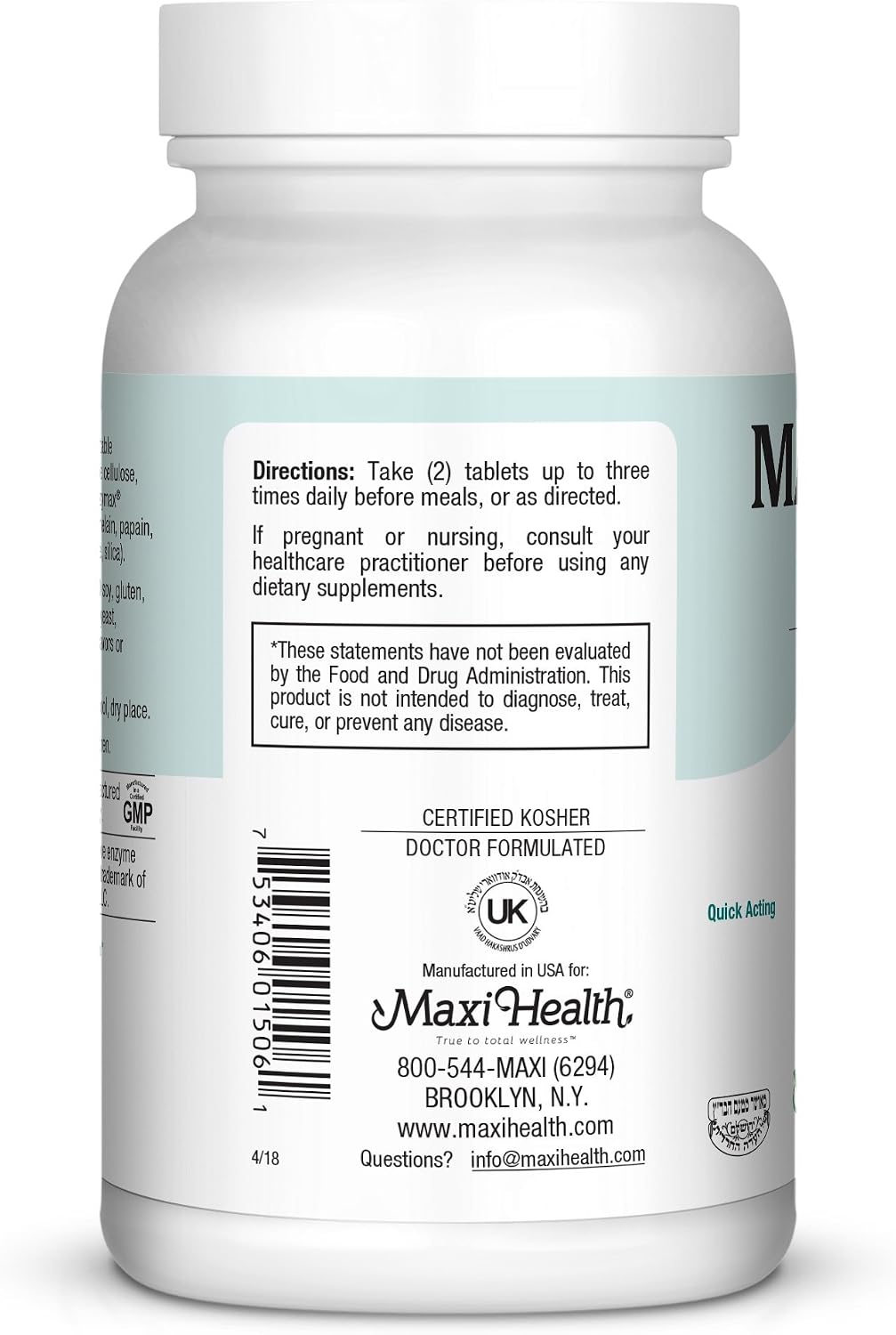 Maxi Health Stress Relief & Mood Support – 60 tabletas – Suplemento para el estrés y el estado de ánimo