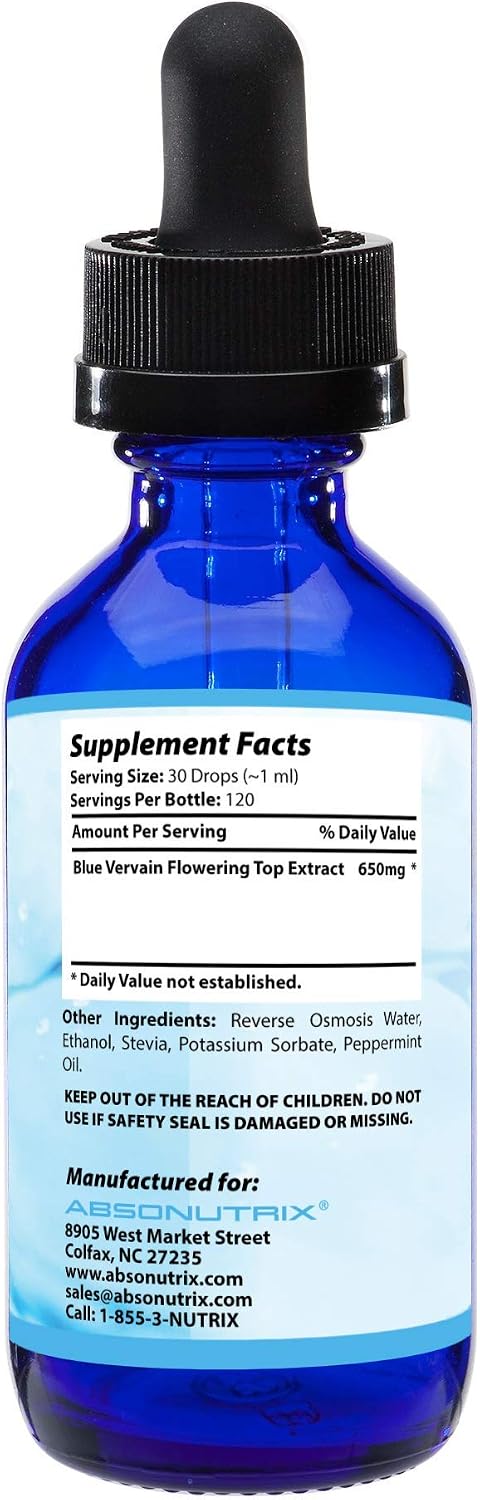 Absonutrix Blue Vervain Flowering Top Extract 650 mg - 118 ml (4 Fl Oz)