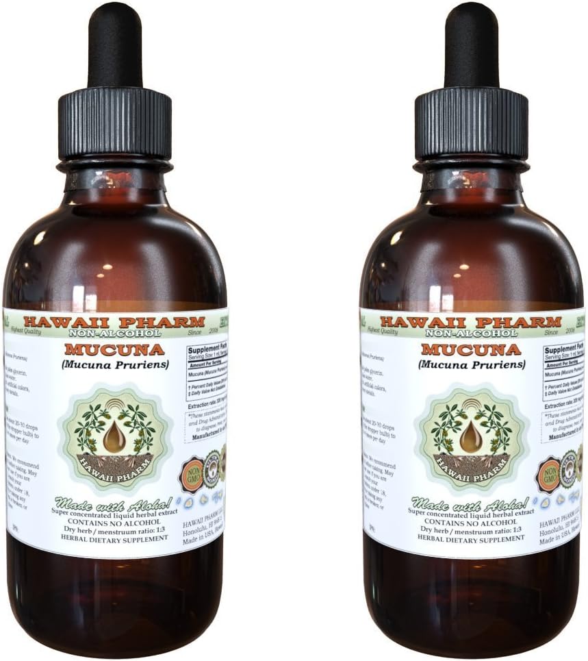 Extracto Líquido de Mucuna Pruriens sin Alcohol - Hawaii Pharm - 2x946 ml (32 oz)