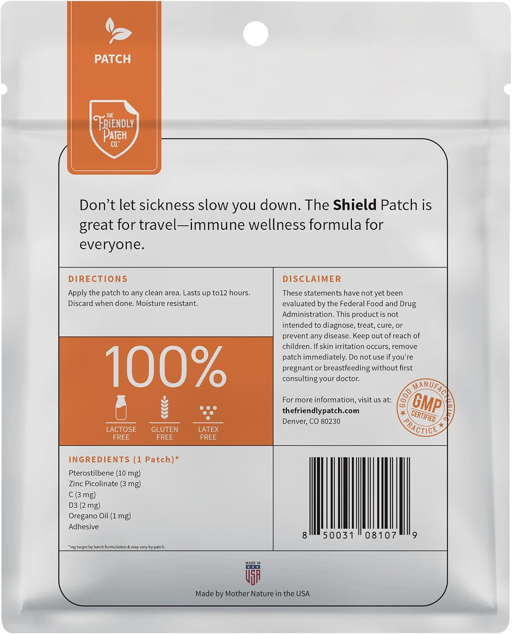 The Friendly Patch Shield - Parches de Apoyo Inmunológico con Vitamina D3, C y Zinc, 28 Unidades