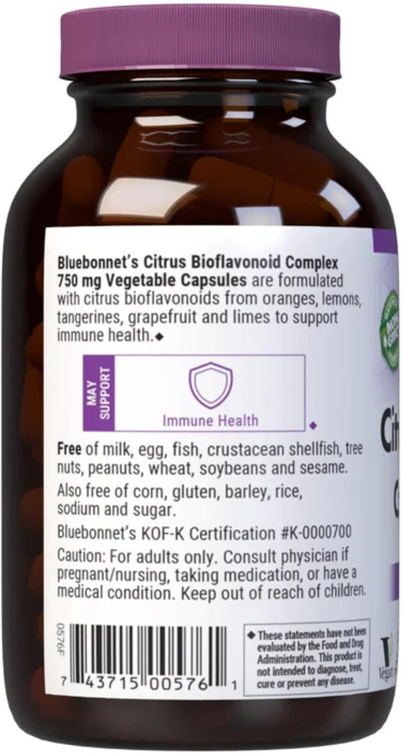 Bluebonnet Citrus Bioflavonoid Complex 750 mg - 90 Cápsulas Vegetales