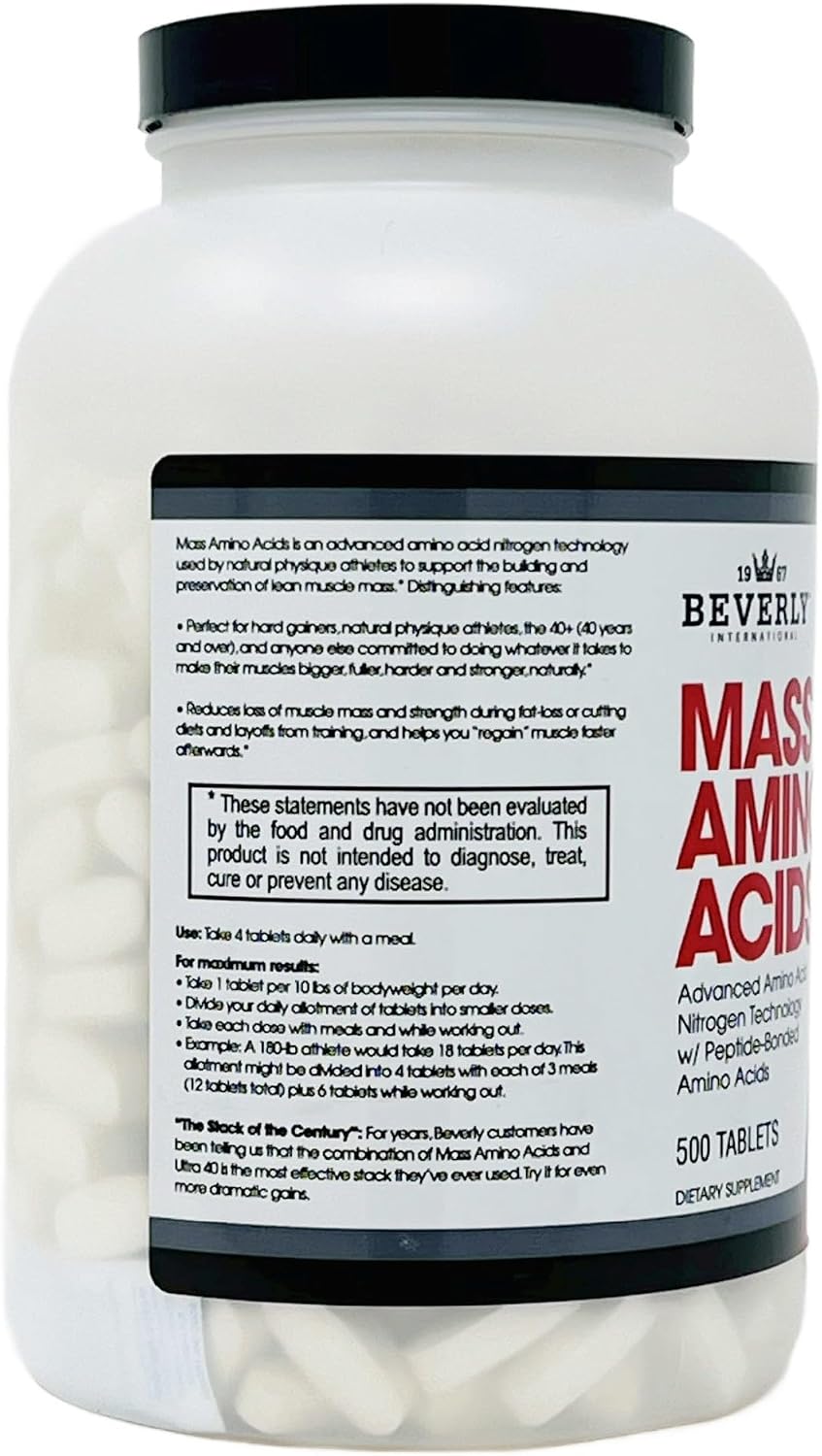 Beverly International Mass Amino Acids, 500 Comprimidos