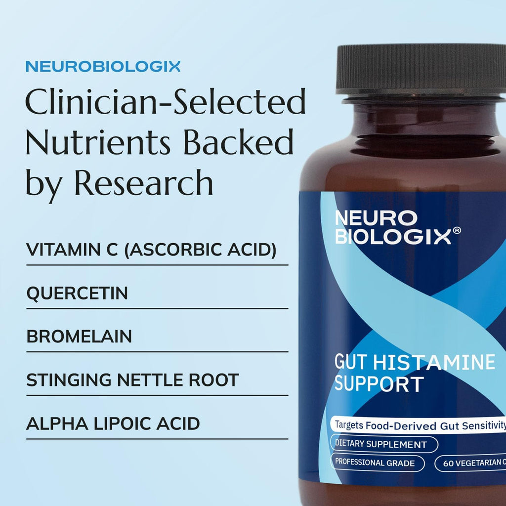 Neurobiologix Gut Histamine Support – Apoyo Digestivo e Inmune con Vitamina C, NAC y Bromelina, Favorece la Respuesta a la Histamina de los Alimentos, 60 Cápsulas Vegetarianas
