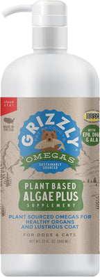 Grizzly Pet Products Algal Plus Omega 3-6-9 Suplemento para Perros y Gatos, 946 ml