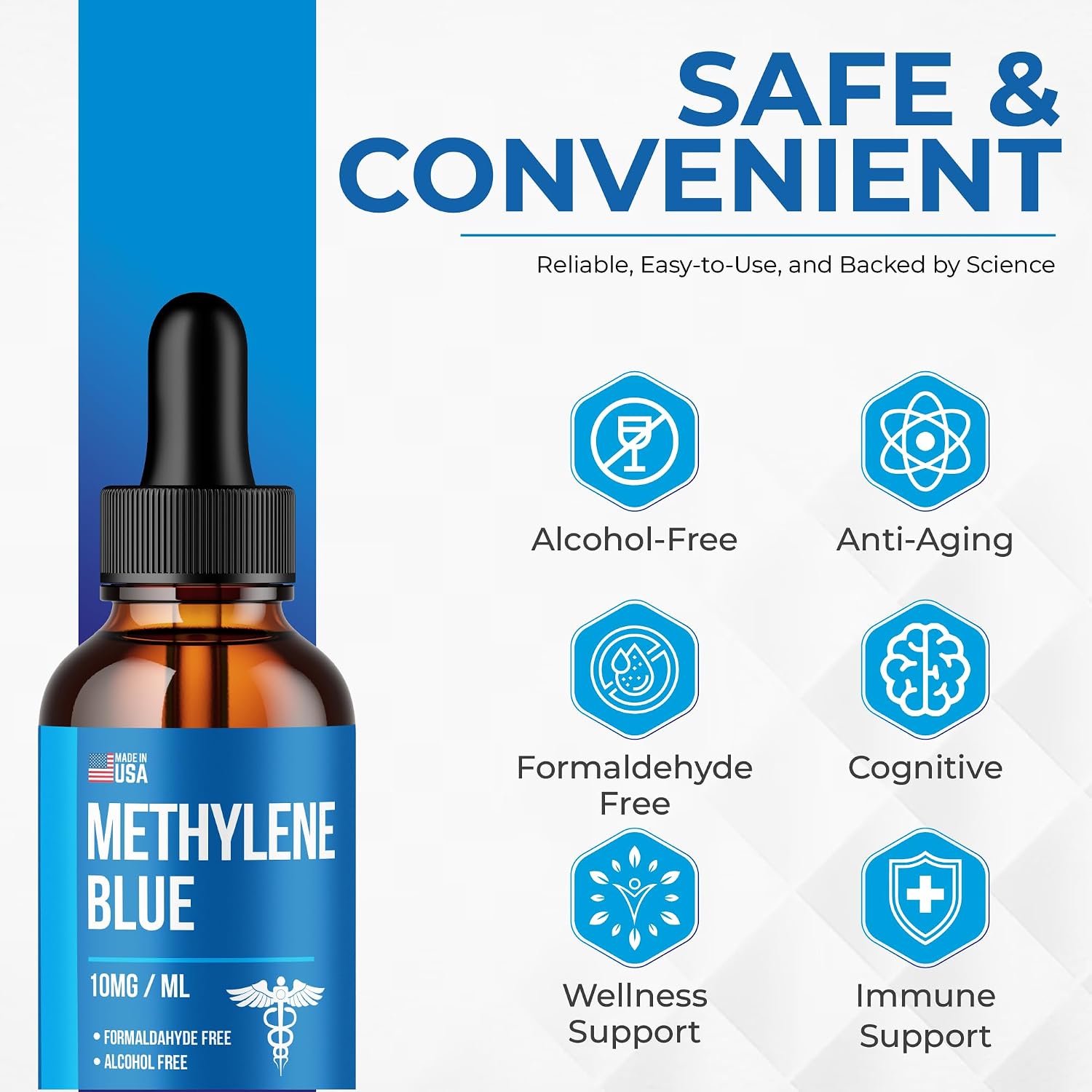 Azul de Metileno Gotas 1% Grado USP - Suplemento para Humanos (60 ml)