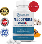 Justified Laboratories Glucotrust Max 1295MG (2 Envases, 120 Cápsulas)