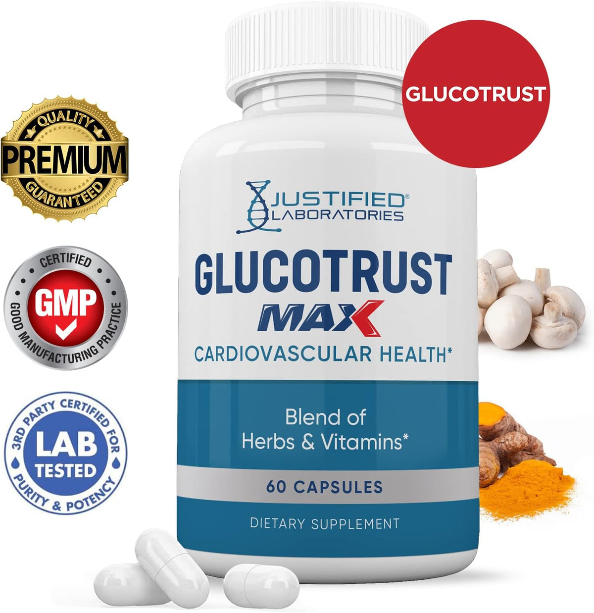 Justified Laboratories Glucotrust Max 1295MG (2 Envases, 120 Cápsulas) – Image 2