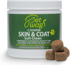 Wholesome Pet Wags – Snacks Blandos para Alivio de Alergias y Picor en Perros – Omega-3, Biotina, Colágeno – 60 uds