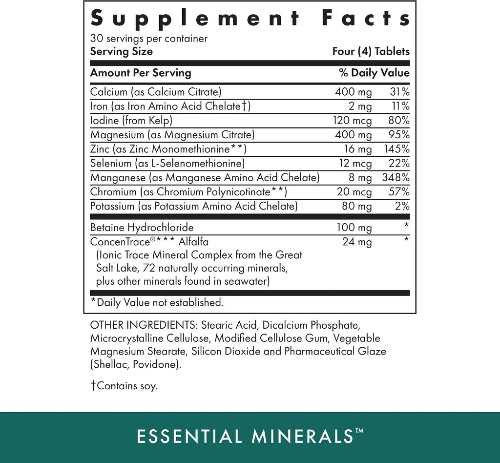 Michael's Health Minerales Esenciales - 120 Comprimidos Vegetarianos - Favorece la Comunicación Nerviosa y la Función Muscular - Kosher
