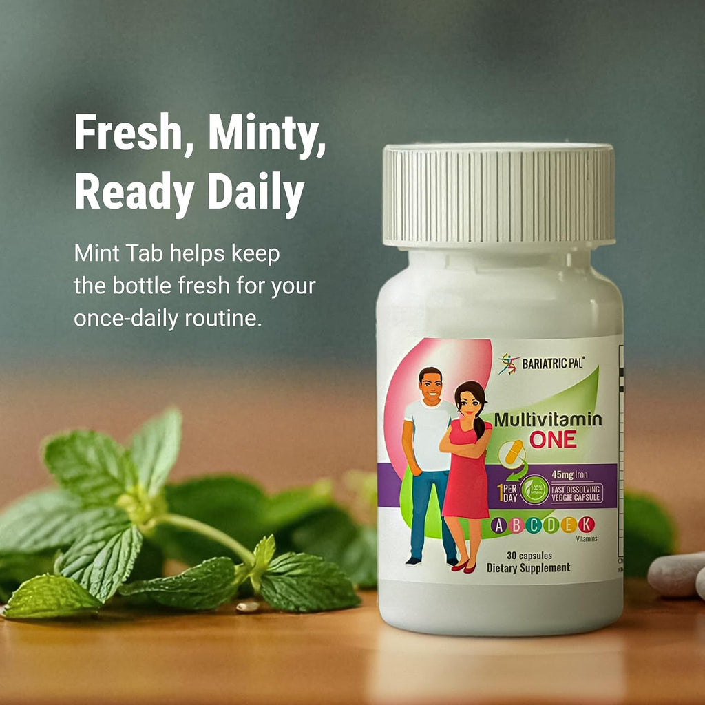 BariatricPal Multivitamin ONE - Multivitamínico bariátrico con hierro (60 mg), 90 cápsulas