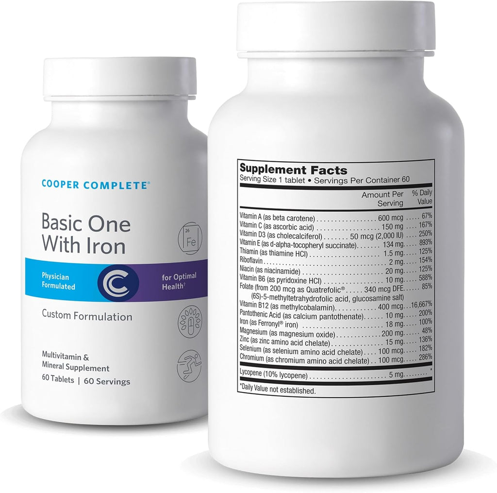Cooper Complete Basic One Multivitamínico con Hierro - 60 Comprimidos (Pack de 2)