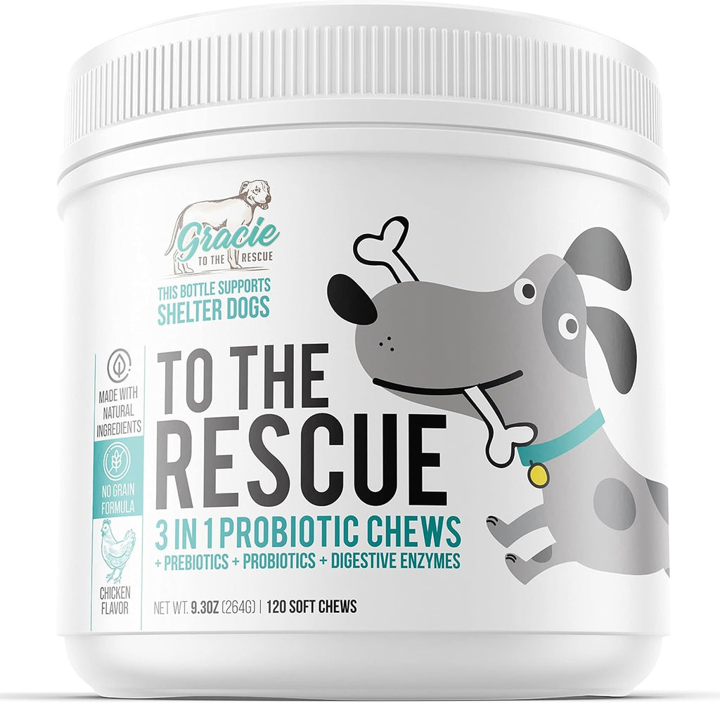Probióticos para Perros Masticables – Apoyo Digestivo con Enzimas – 120 Unidades