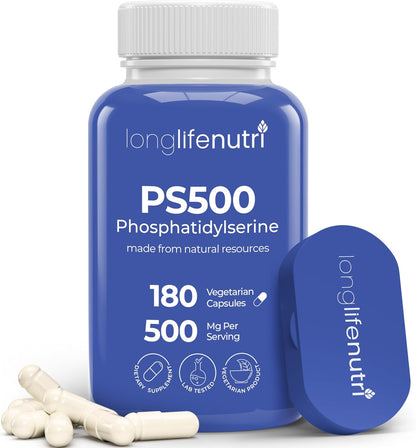 Phosphatidylserine Pure 500mg – 180 Cápsulas Vegetales, 3 Meses de Suministro – Image 1