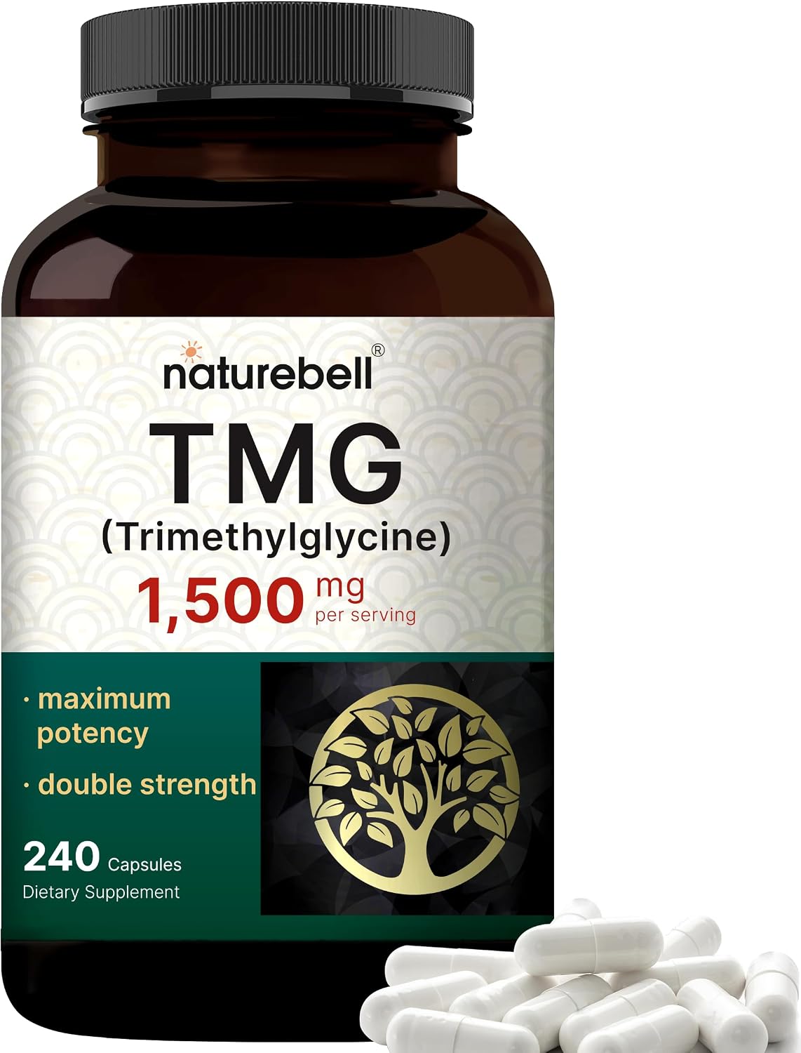 NatureBell TMG 1500mg, 240 Cápsulas - Betaina Anhidra Trimetilglicina