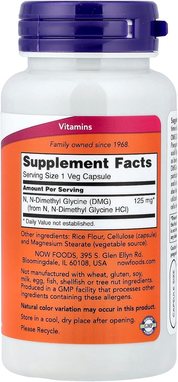 Now Foods DMG 125 mg, 100 Cápsulas