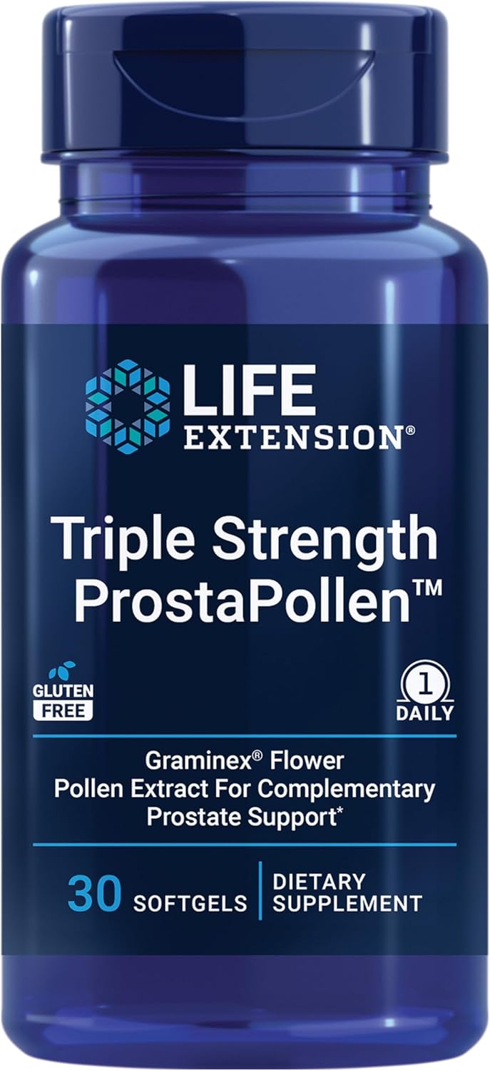 Life Extension Triple Strength ProstaPollen - Salud Prostática, 30 Cápsulas Blandas