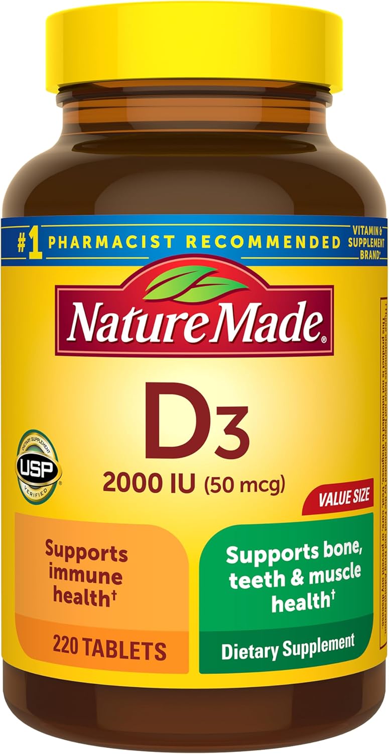 Nature Made Vitamina D3 2000 IU (50 mcg) - 220 Comprimidos