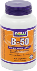 NOW B-50 Cápsulas - Complejo B (100 Cápsulas, Pack de 2)