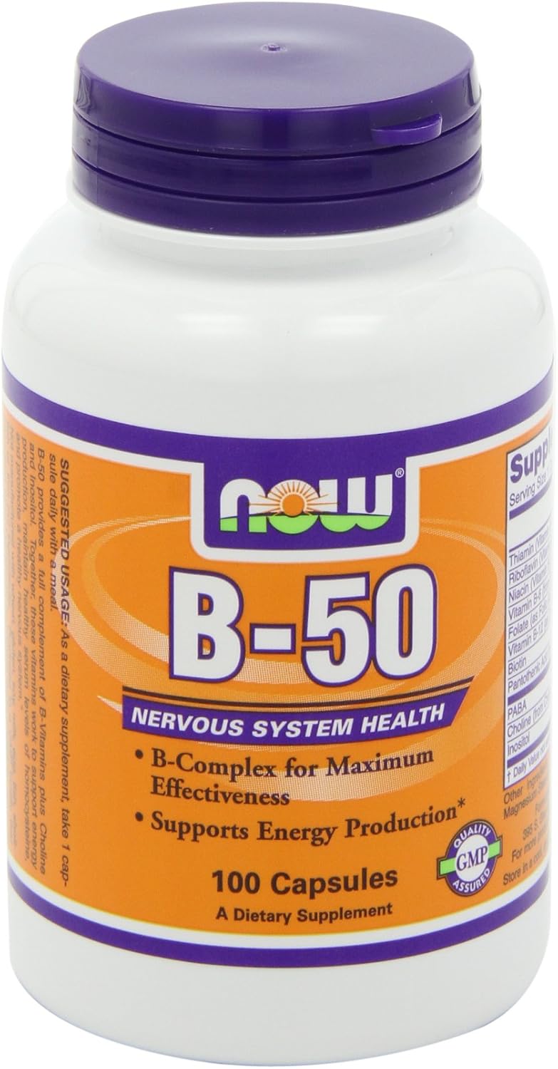 NOW B-50 Cápsulas - Complejo B (100 Cápsulas, Pack de 2)