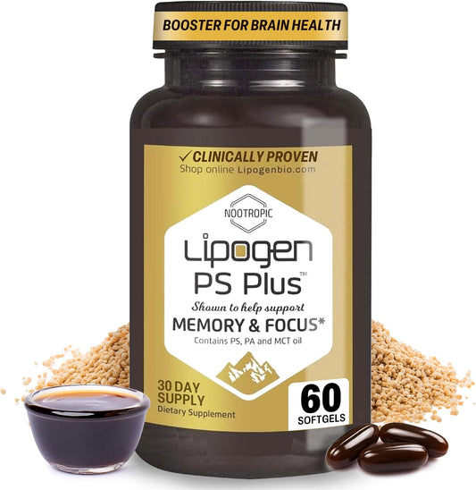 Lipogen PS Plus - Memory and Focus Supplement with Phosphatidylserine - 60 Softgels
