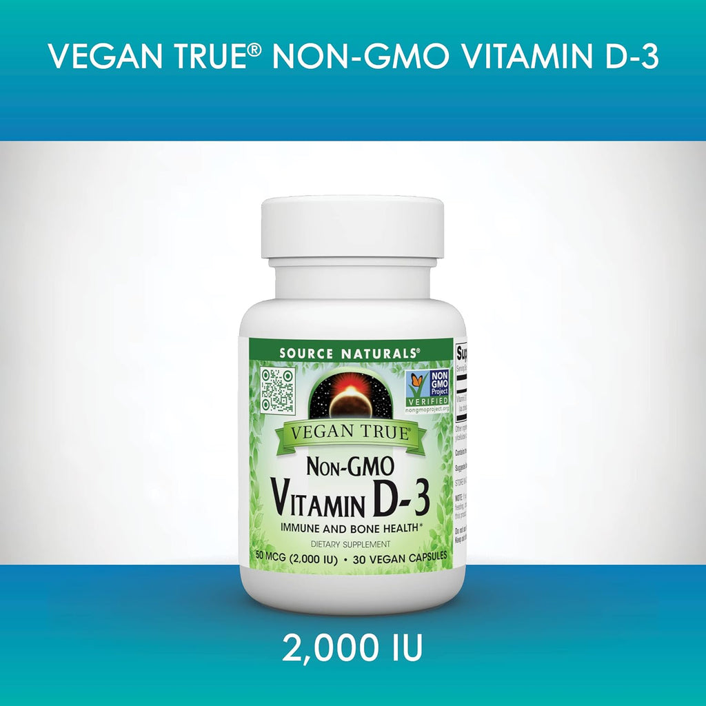 Source Naturals Vegan True Vitamina D3 2000 UI - 30 Cápsulas